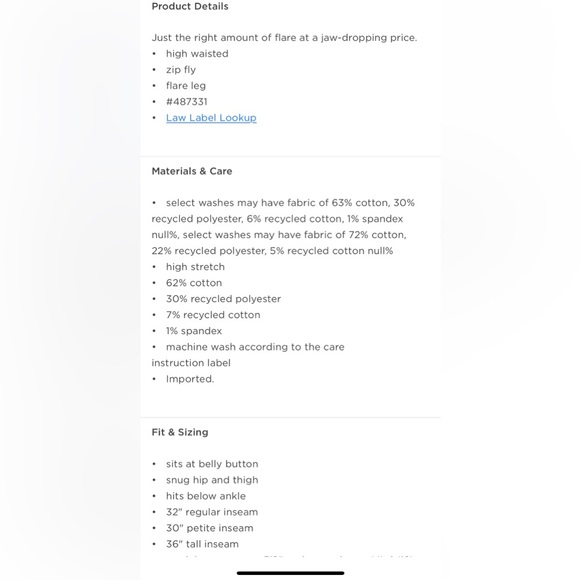 Old Navy High Rise Flare Jeans - Dark Wash - size 6 - Picture 8 of 8